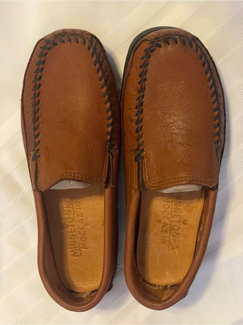 Minnetonka Brown Leather Loafers